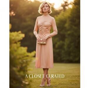 Marie Saint Pierre Tarcelove Midi Dress Small Orange NWT